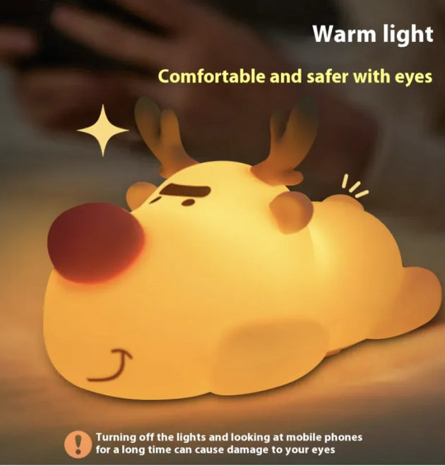 Rechargeable Silicone Reindeer Night Lamp